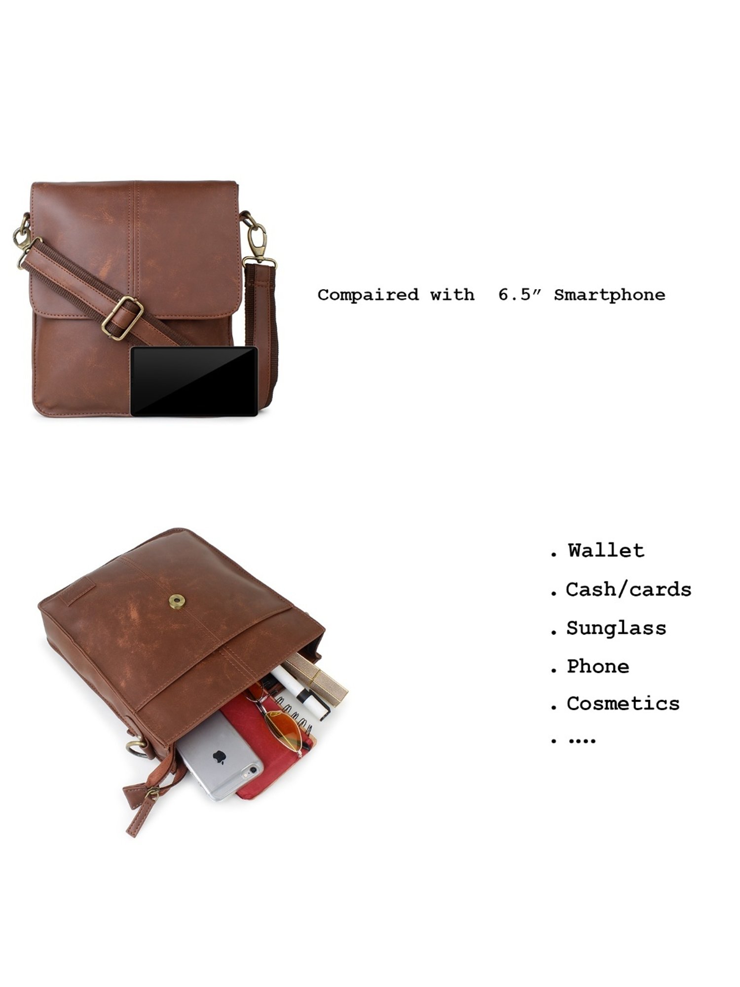 Yelloe Tan Medium Cross Body Bag