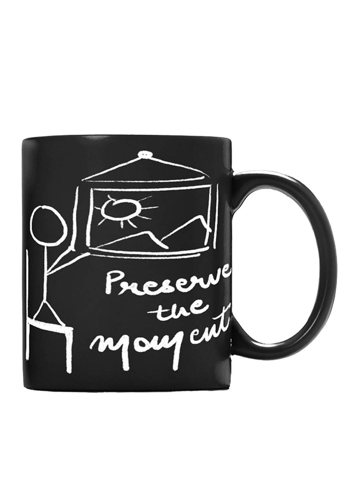 Nestroots Black Stoneware Noir Quote Brew Coffee Mug (0.325 L)