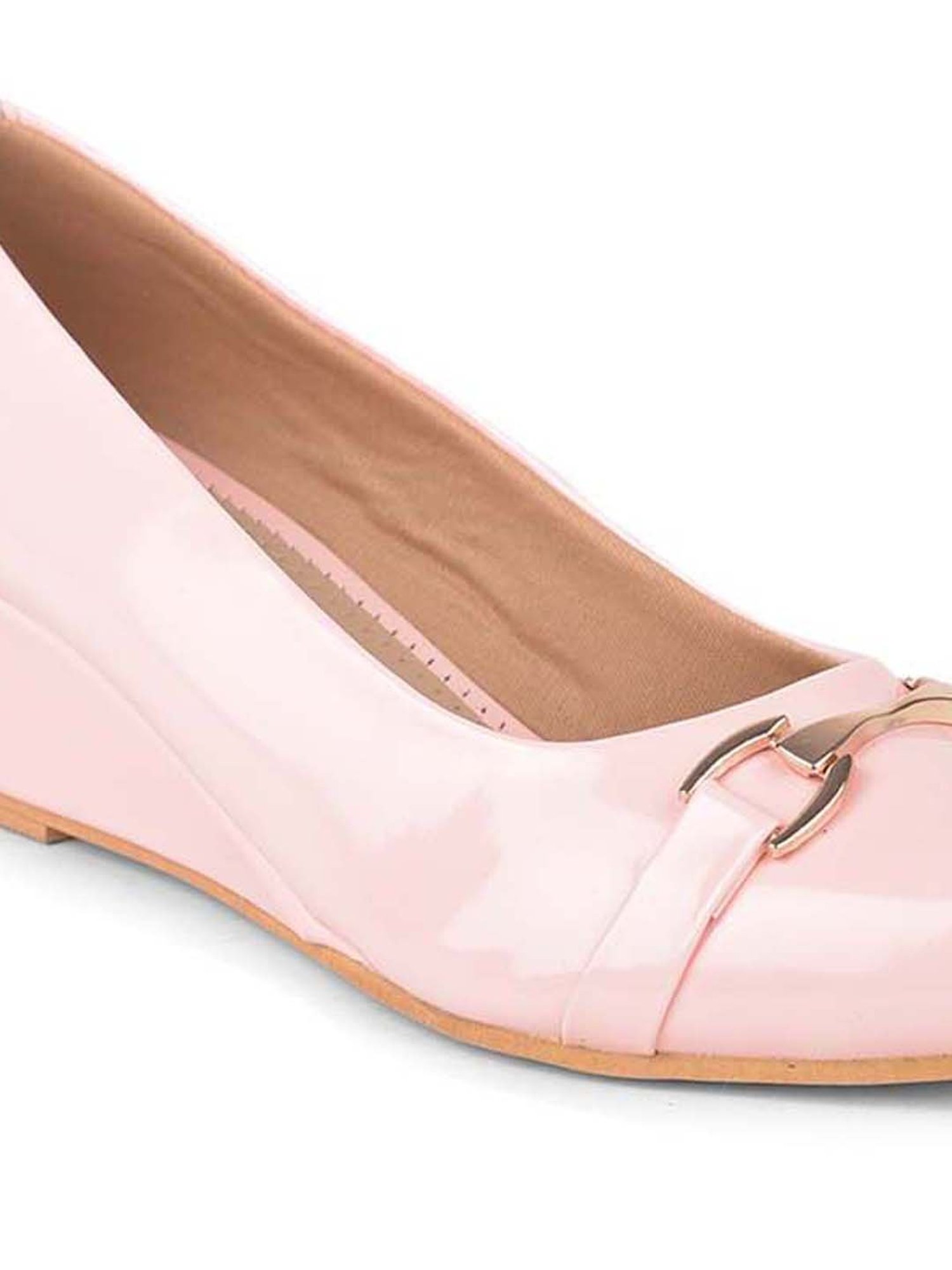 Salario Women's Baby Pink Wedge Pumps