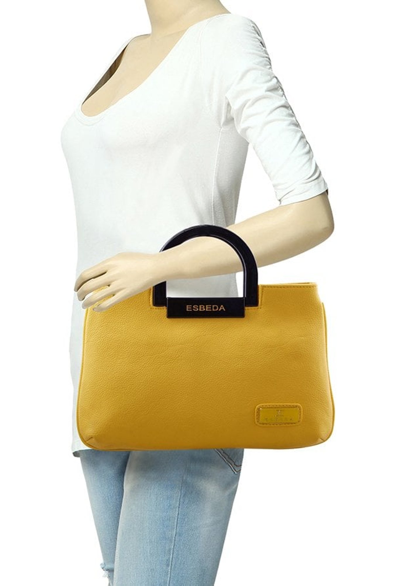Esbeda Yellow Distressed Handbag