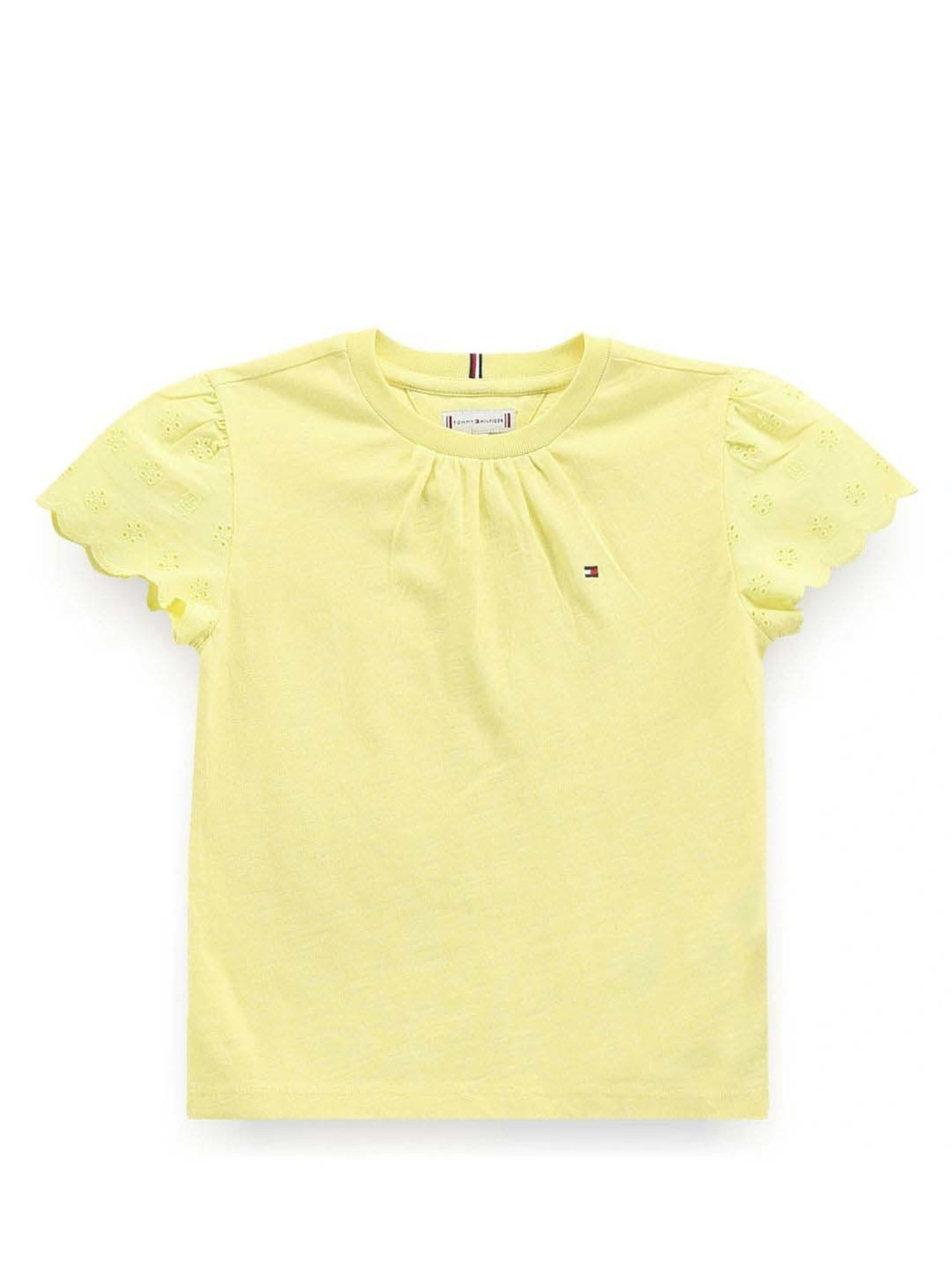 Tommy Hilfiger Girls Yellow Solid Regular Fit T-Shirt