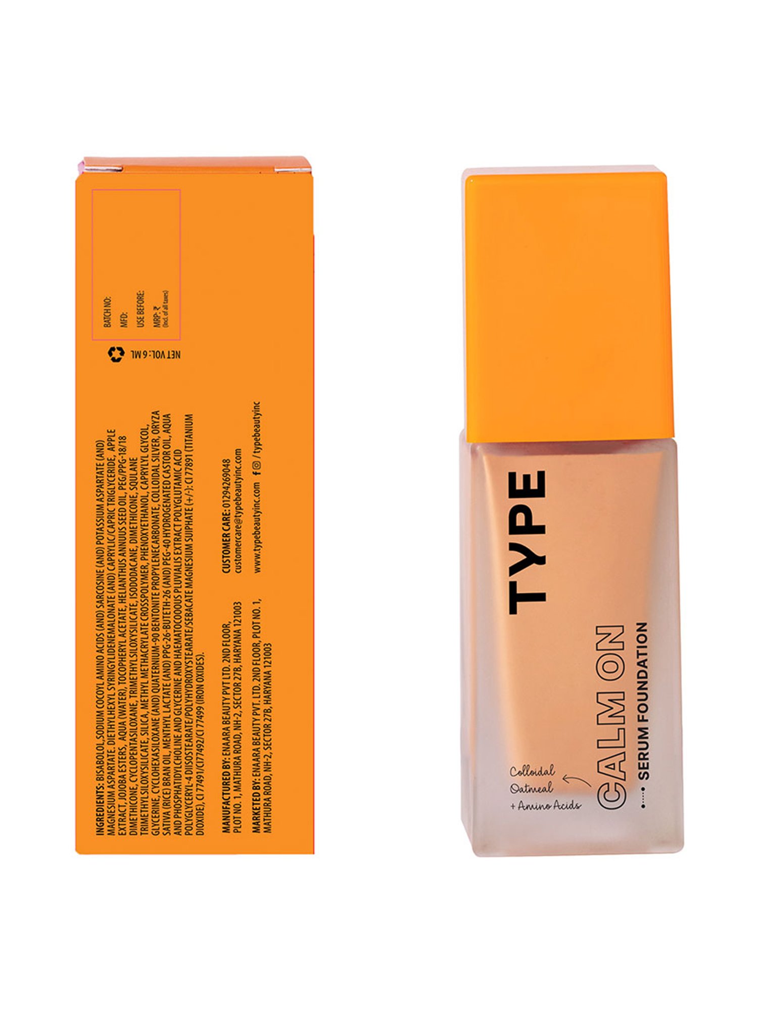 TYPE BEAUTY Calm On Serum Foundation Cinnamon - 30 ml