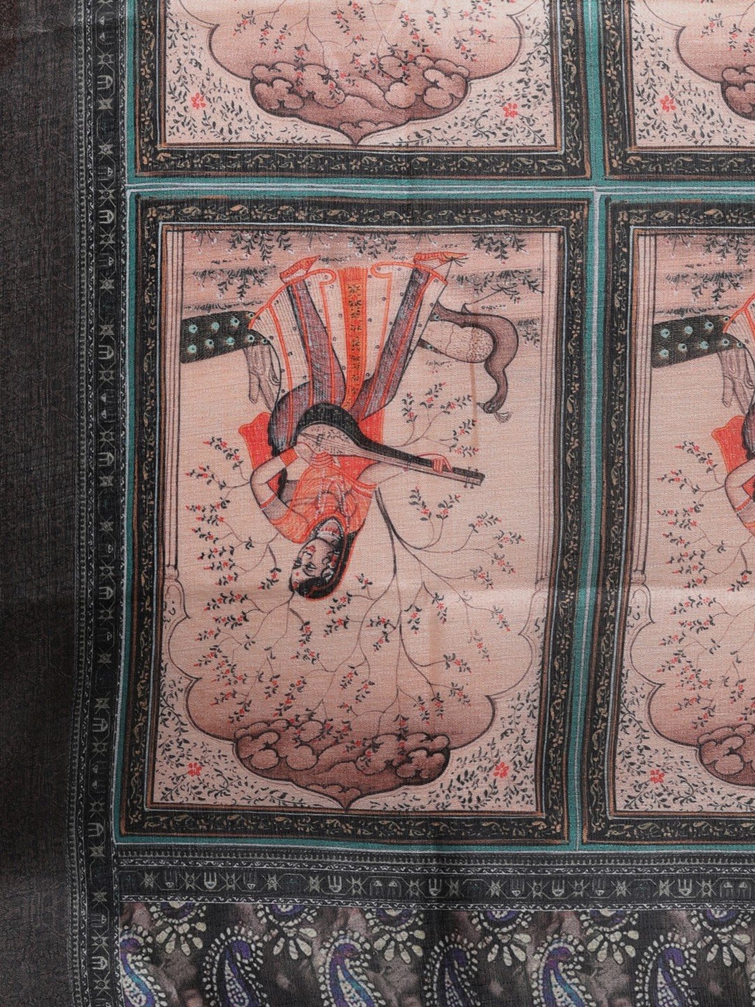 Saree Mall Beige Printed Dupatta