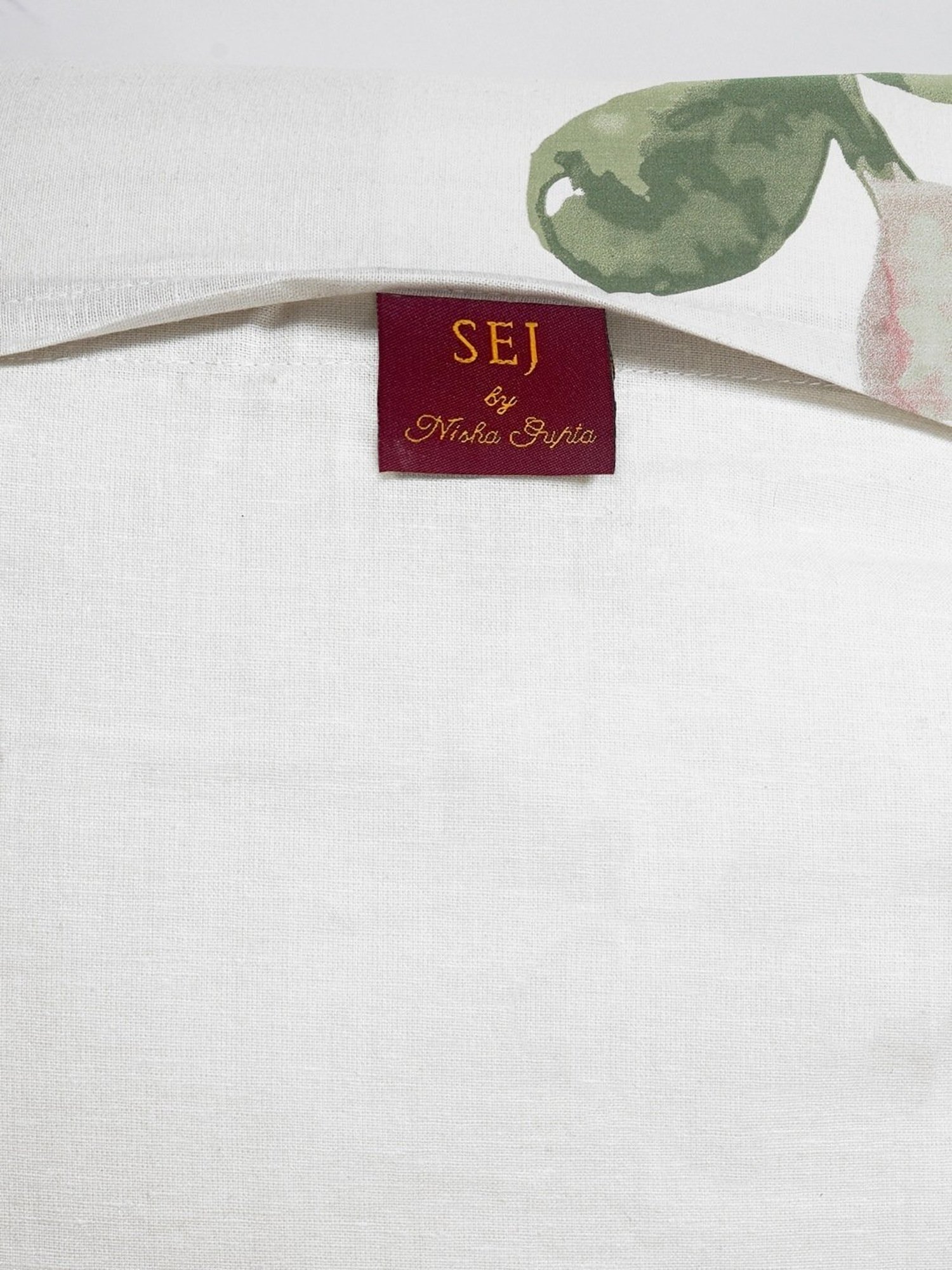 SEJ by Nisha Gupta Floral Green 210 TC Cotton Single Bed Sheet with 1 Pillow Cover