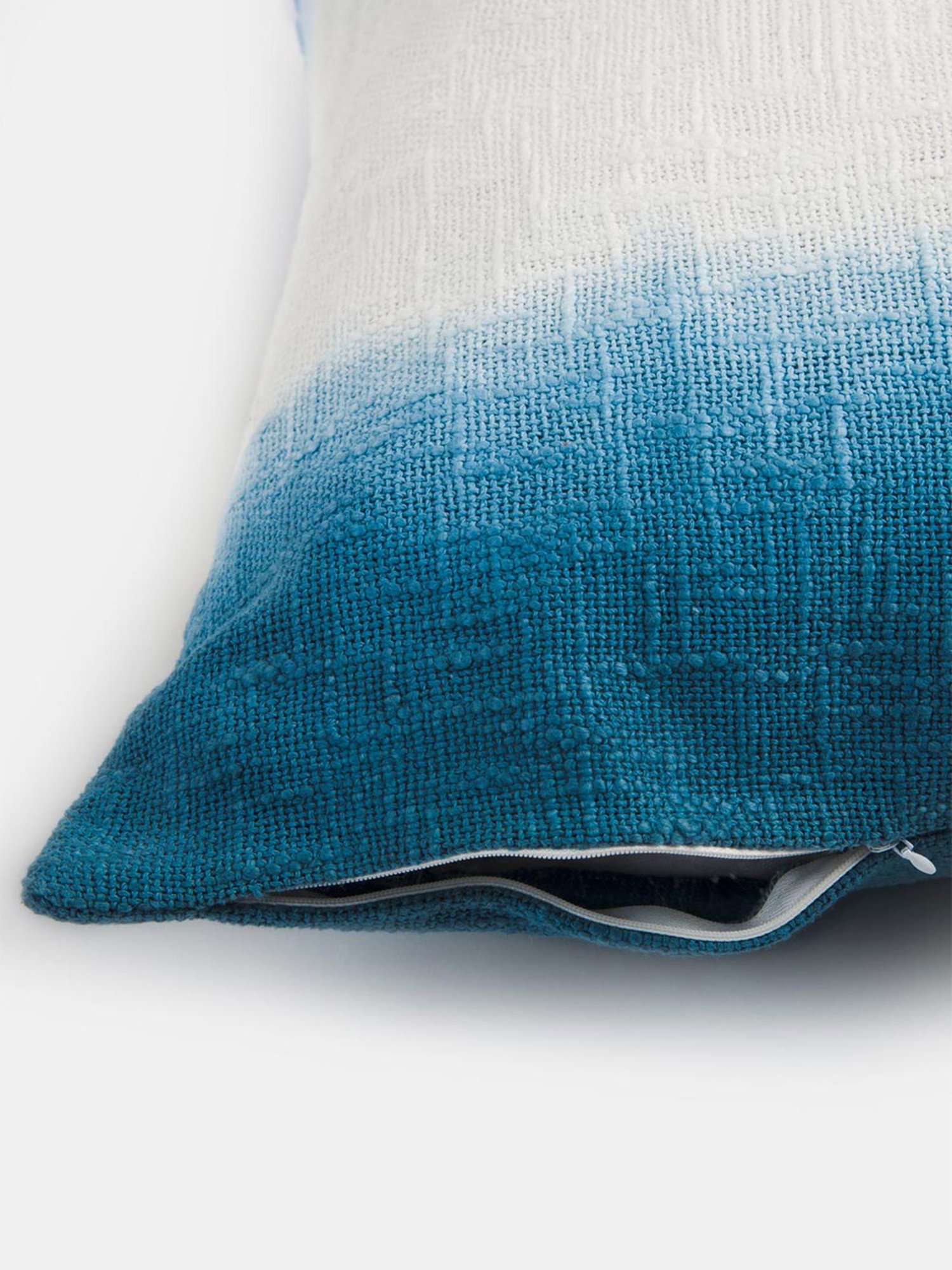 Fabindia Blue Cotton 24 TC 335 GSM Coramandel Cushion Cover
