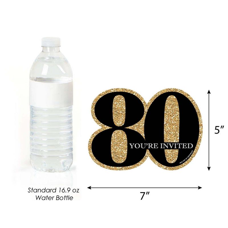 Big Dot of Happiness Adult 70th Birthday - Gold - Shaped Fill-In Invitations - Birthday Party Invitation Cards with Envelopes - Set of 12