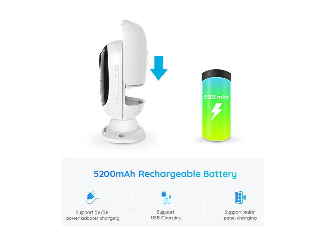 Reolink Argus 2 w/ Solar Panel - Wireless Outdoor Battery Security Camera 1080p HD Wire-Free 2-Way Audio Starlight Color Night Vision, PIR Motion Sensor, Support Cloud/Alexa/Google Assistant/SD Card