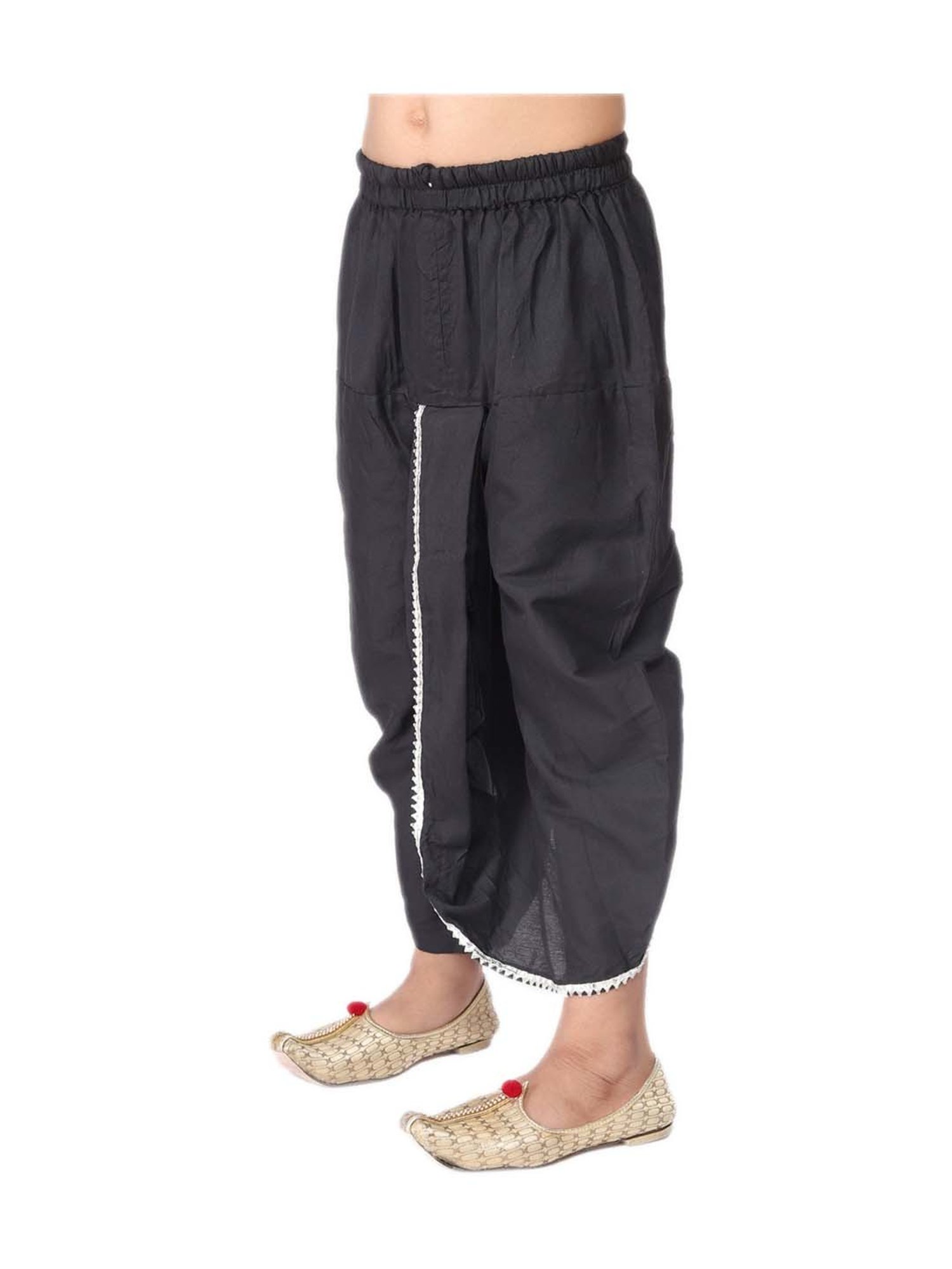 TABARD Kids Black Cotton Regular Fit Dhoti