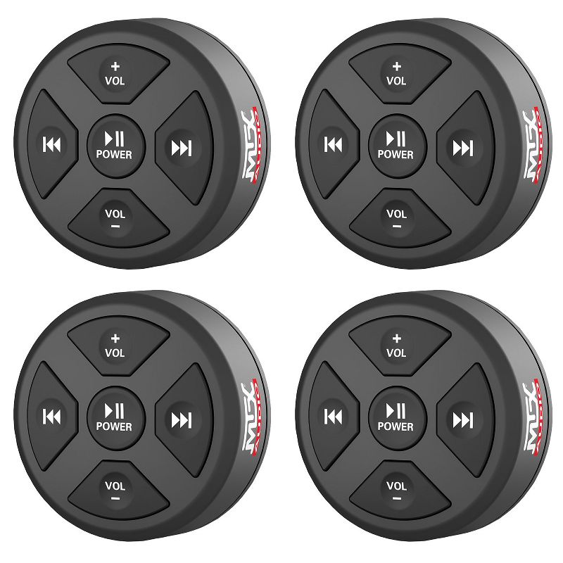 MTX MUDBTRC Universal Boat and Motorcycle Bluetooth Audio Receiver and Remote Control (4 Pack)