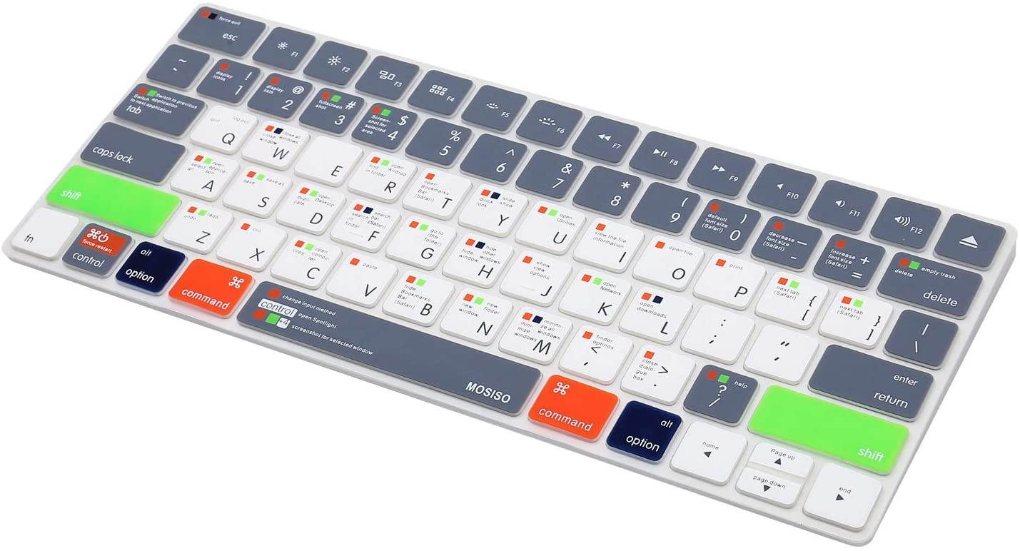 MOSISO Soft Protective Ultra Thin Keyboard Cover Skin Compatible with iMac Wireless 2nd Gen Magic Keyboard (MLA22LL/A) with US Layout, Mac OS X OSX-M-CC-2, Gray