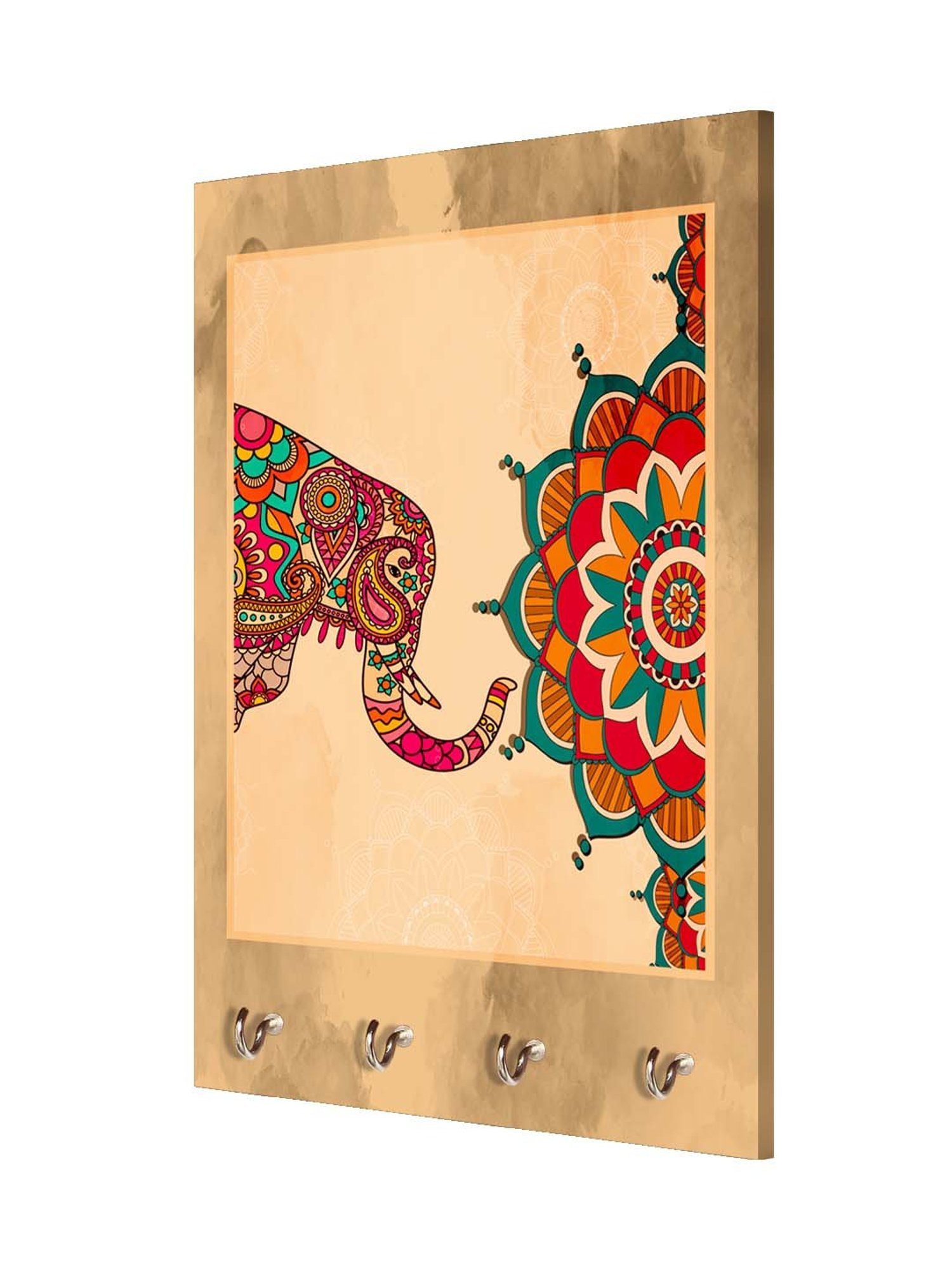 Art Street Black Mdf Jharokha Jali Square Hanging Ornaments Wall Art - Set of 4