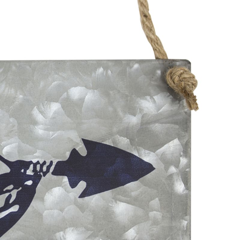 11" x 20" Coffee Galvanized Metal Vintage Hanging Wall Sign with Rope - American Art Decor