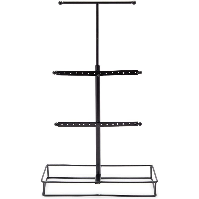 Farmlyn Creek 2-Pack Wooden Jewelry Display Stand with 3 Tiers and Drawers (9.6 x 4.5 x 20 In)