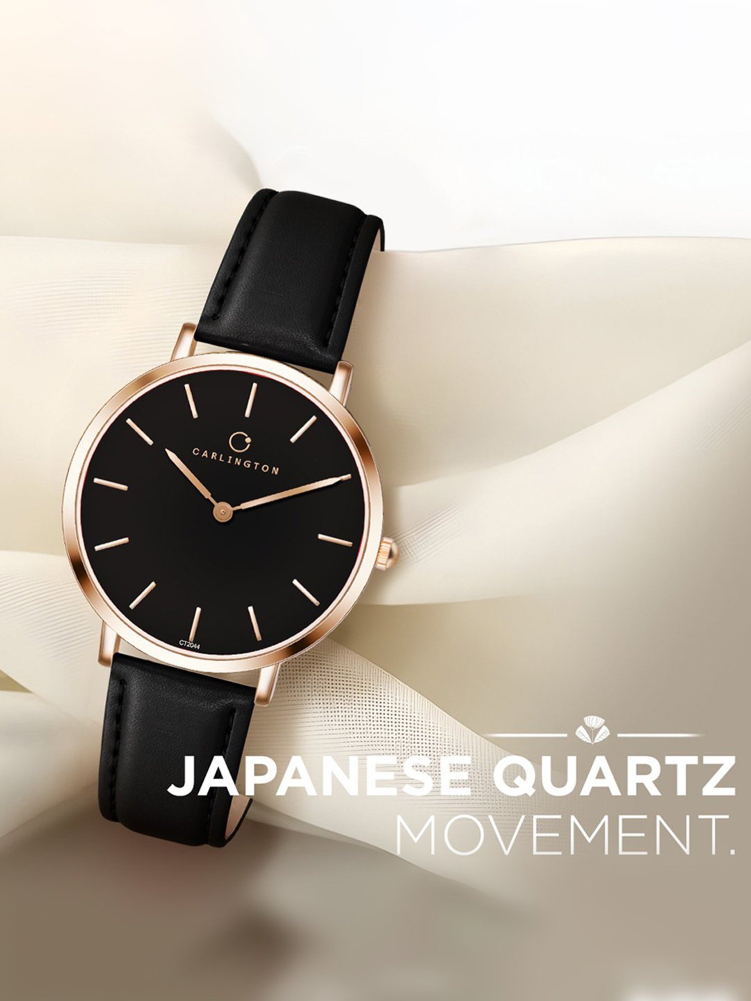 Carlington Iconic 2044 Black Analog Watch for Women