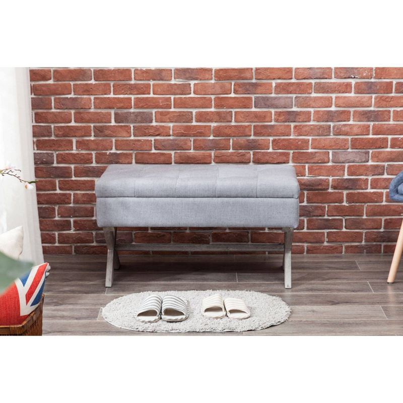 Angelina Storage Bench Gray - Boraam
