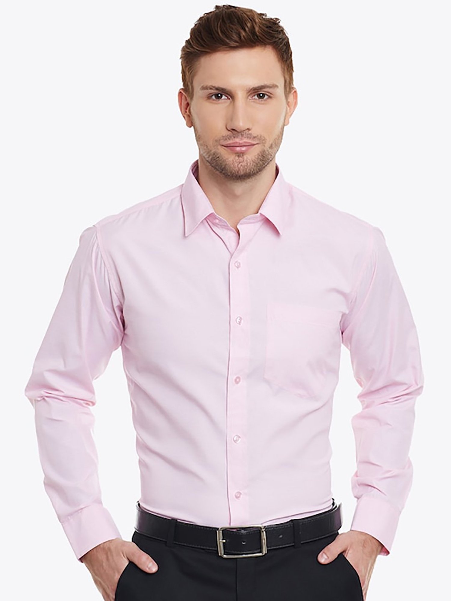 English Navy Pink Slim Fit Shirt
