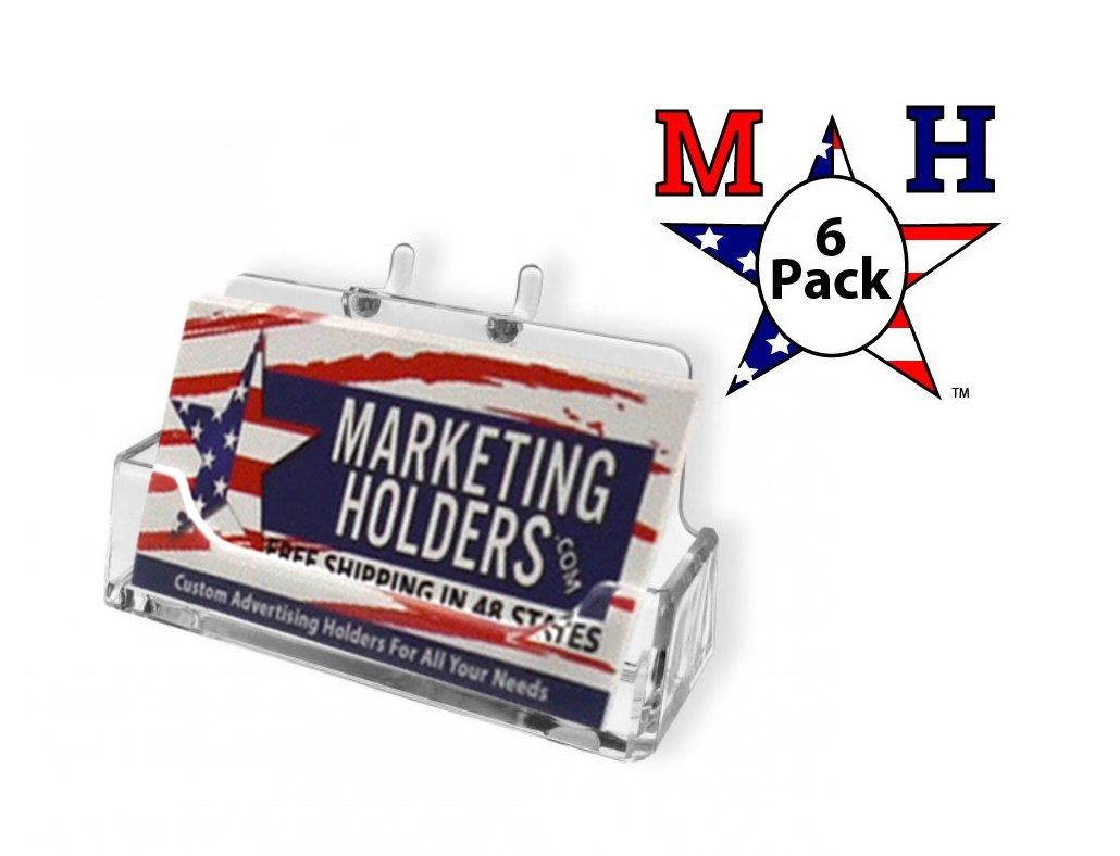 Marketing Holders Business Card Holder 6 Pack Clear Pegboard