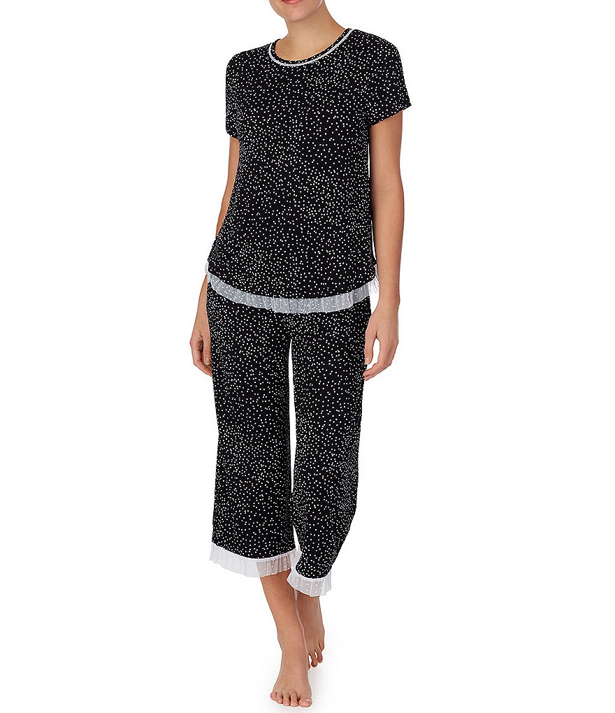 Kensie Dot Printed Jersey Knit Sleep Top