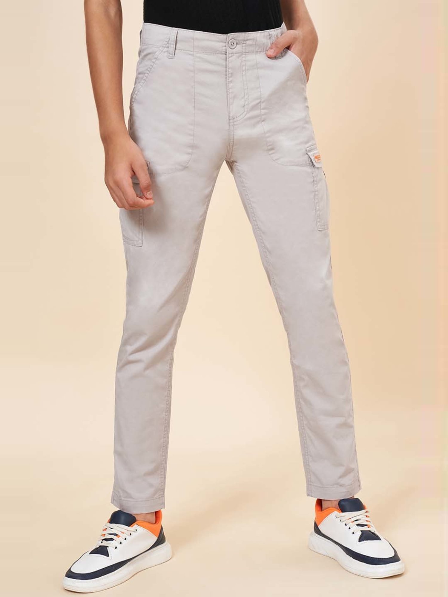 Coolsters by Pantaloons Boys Grey Cotton Regular Fit Trousers