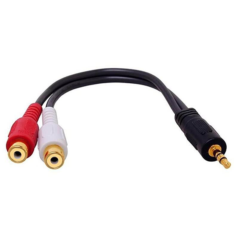 35mm Gold 18 Stereo Mini Jack Male to 2 Female RCA Adapter Audio Male to 2 Female