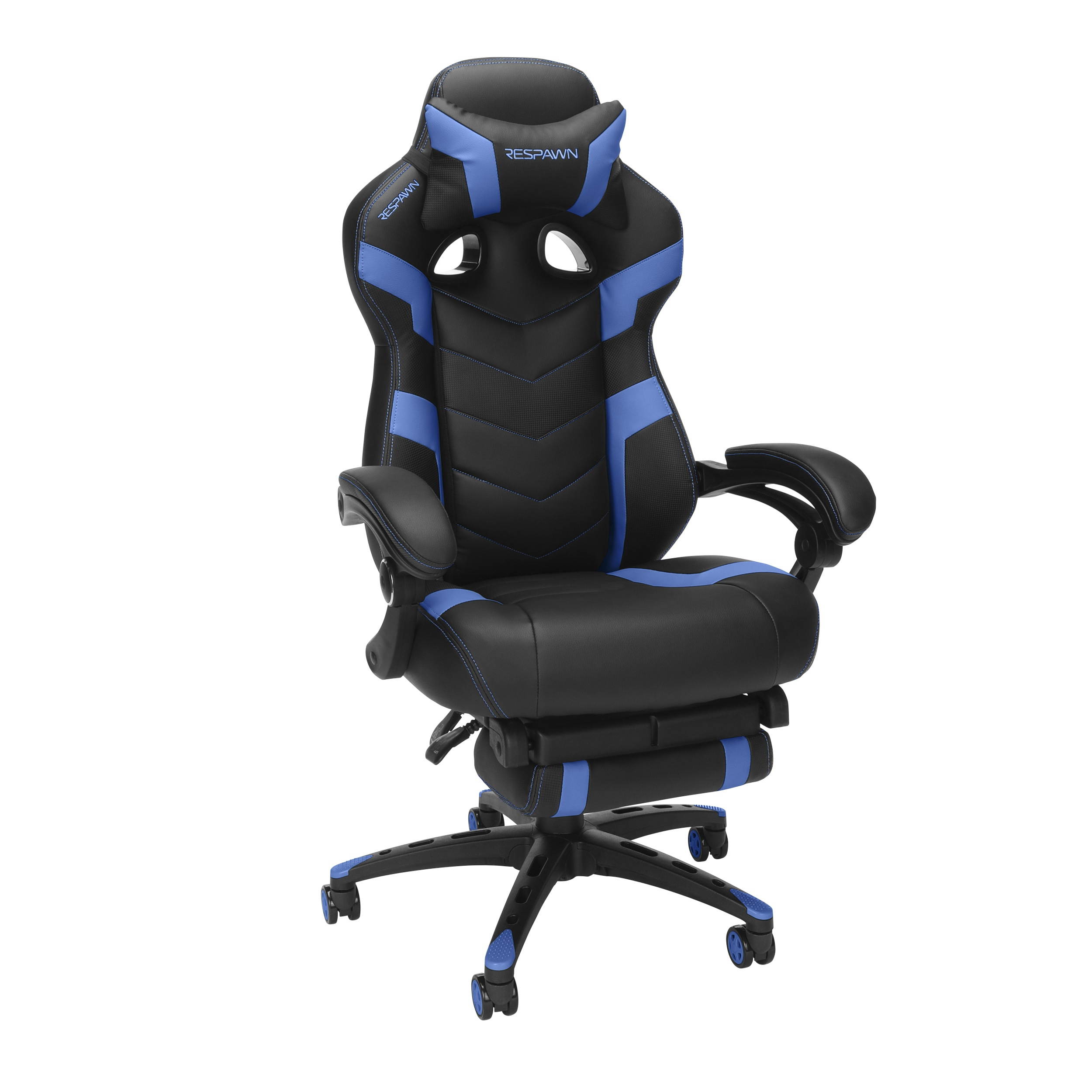 RESPAWN 110 Pro Racing Style Gaming Chair, Reclining Ergonomic Chair with Built-in Footrest, in Blue (RSP-110V2-BLU)