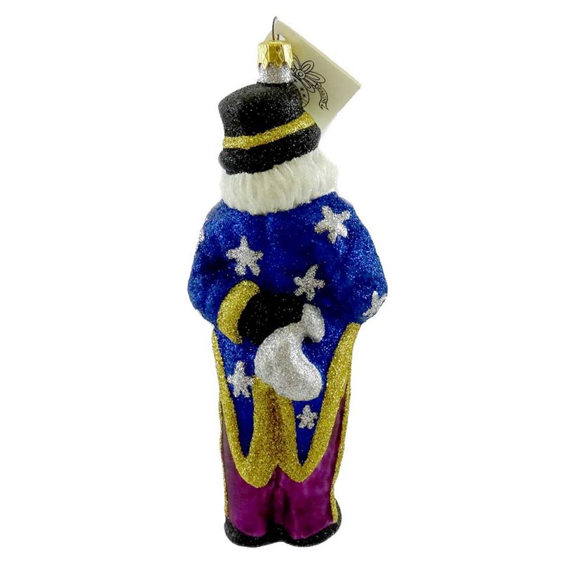 Larry Fraga Santa With Silver Stars Ornament Patriotic  -  Tree Ornaments