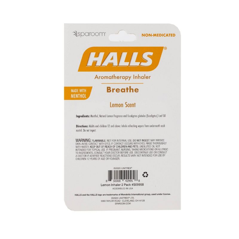 Halls by SpaRoom Lemon Inhaler - 2pk