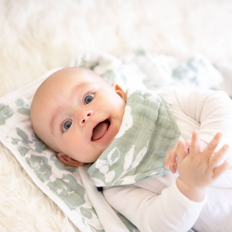 Bebe Au Lait Muslin Bandana Bib - Vintage and Modern Floral - 2pk