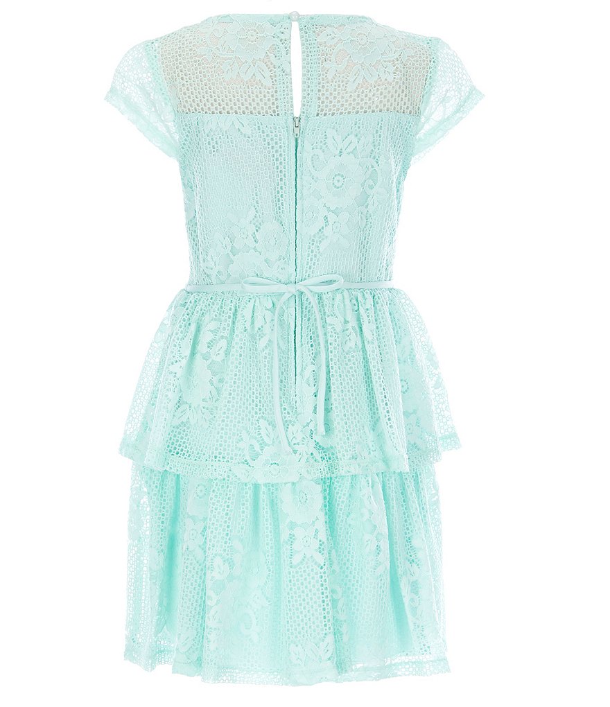 Poppies and Roses Big Girls 7-16 Flutter-Sleeve Double Hem Fit-And-Flare Dress