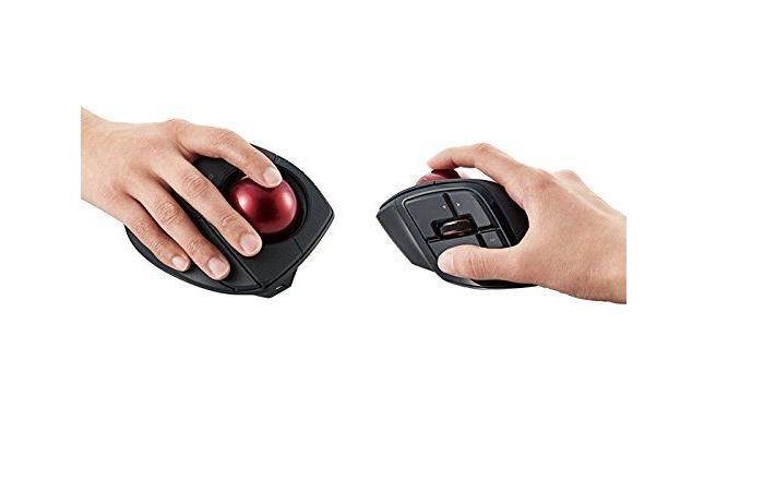 ELECOM M-DPT1MRXBK DEFT PRO Gaming Trackball Mouse Wired, Wireless, and Bluetooth, High-Performance Ruby Ball, Advanced Responsiveness, 8 Mappable Buttons, Smooth Scrolling, Extra Large, Black