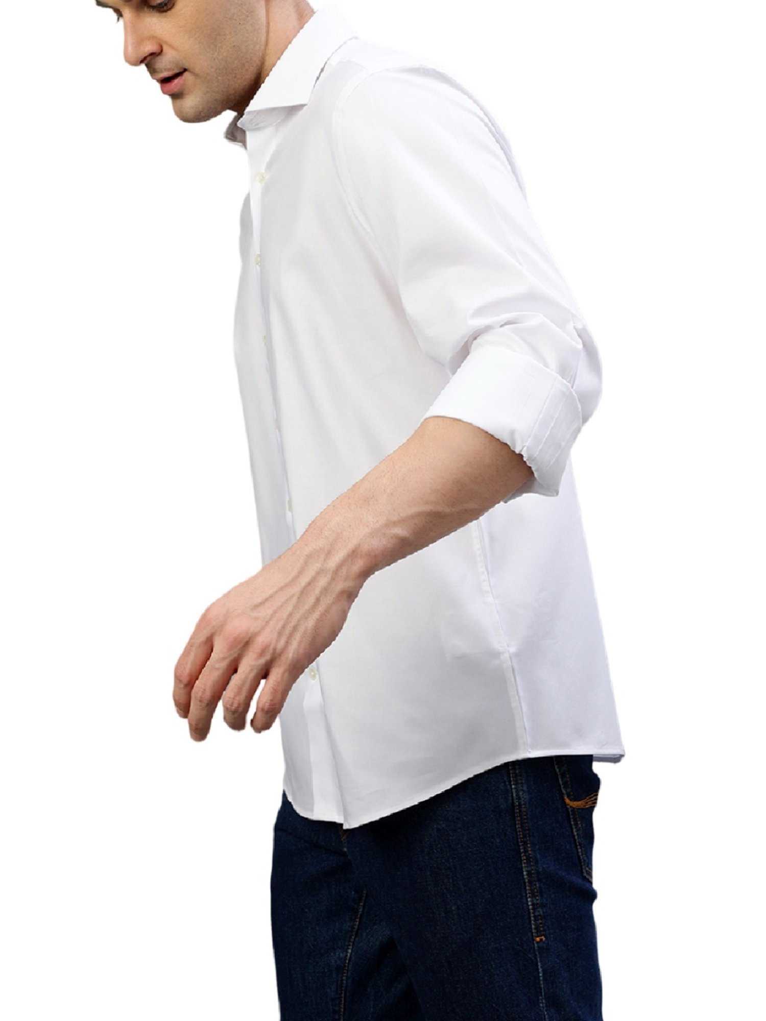 Bruun & Stengade White Cotton Regular Fit Shirt