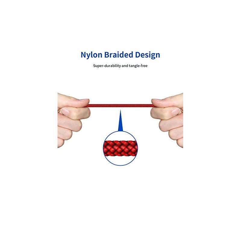 Micro USB Cable Android 2Pack 66FT Micro USB to USB A High Speed Charger Nylon Braided Cord Compatible with Samsung Galaxy S6 S7 J7 Edge Note 5LGKindleXboxPS4Camera and MoreRed