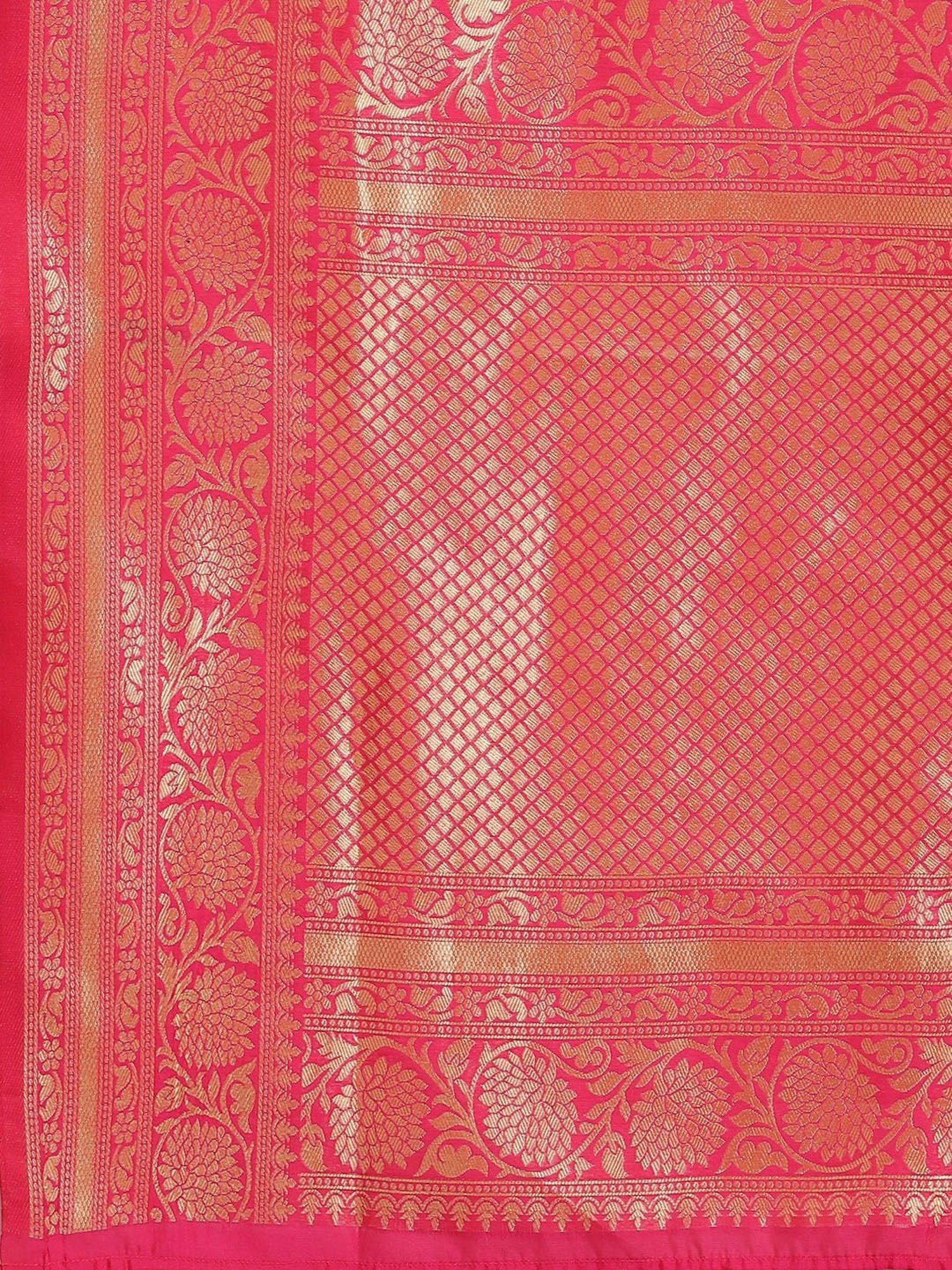 KSUT Pink Silk Woven Saree With Unstitched Blouse