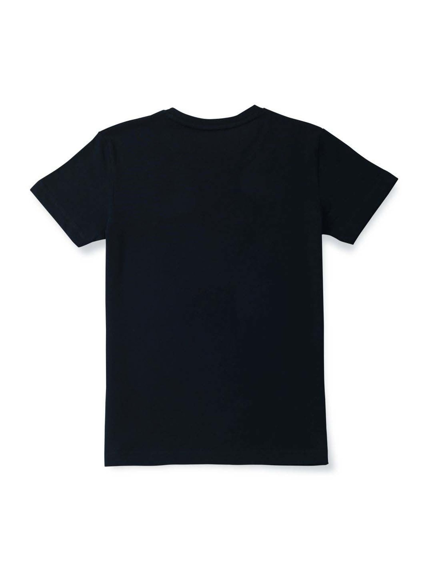 Palm Tree Kids Black Cotton Regular Fit T-Shirt