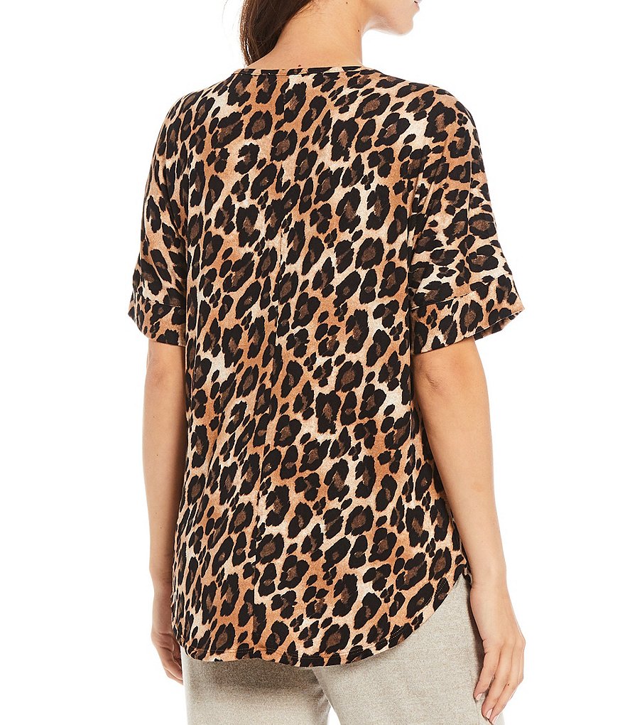 N by Natori Mirage Ombre Animal Printed Knit Lounge Top