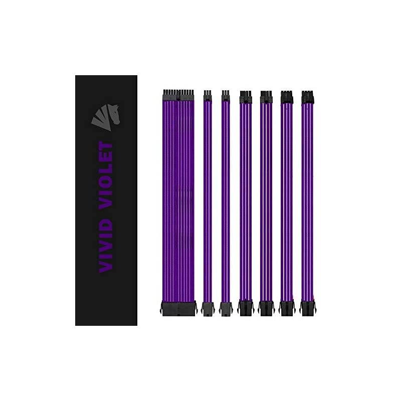 Customization Mod Sleeve Extension Power Supply Cable Kit 18AWG ATXEPS8pin PCIE6pin PCIE Purple