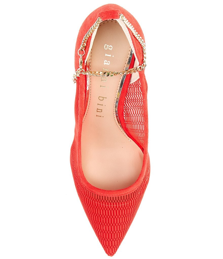 Gianni Bini Sisson Mesh Ankle Chain Pumps
