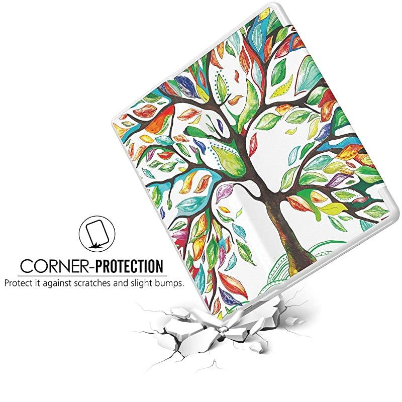 Case Compatible for AllNew Kindle Oasis 10th Generation 2019 Release Slim Lightweight PU Leather Protective Cover with Auto WakeSleep Fit  7quot Kindle Oasis Lucky Tree