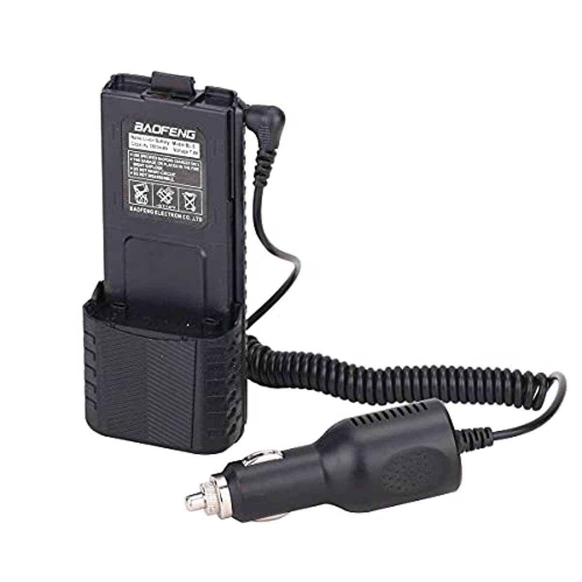 Baofeng BL-5 3800mAh Extended Battery for Baofeng Walkie Talkie UV-5R BF-8HP UV-5RX3 RD-5R UV-5RTP UV-5R MK2 MK3X MK5 Plus UV-5RE Series Two Way Radio (1Pack 3800mAh Battery+ Car Charger)
