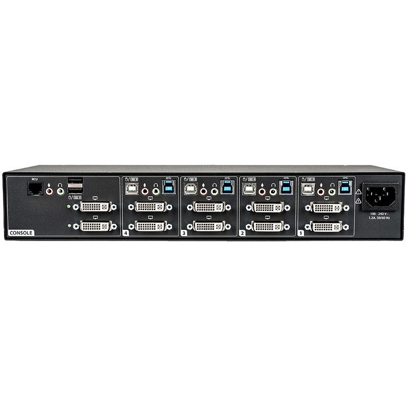 Vertiv Avocent 4-Port Dual-Head DVI-I 4K Ultra HD KVM Switch - 4 Computer(s) - 1 Local User(s) - 3840 x 2160 - 13 x USB - 10 x DVI - Desktop