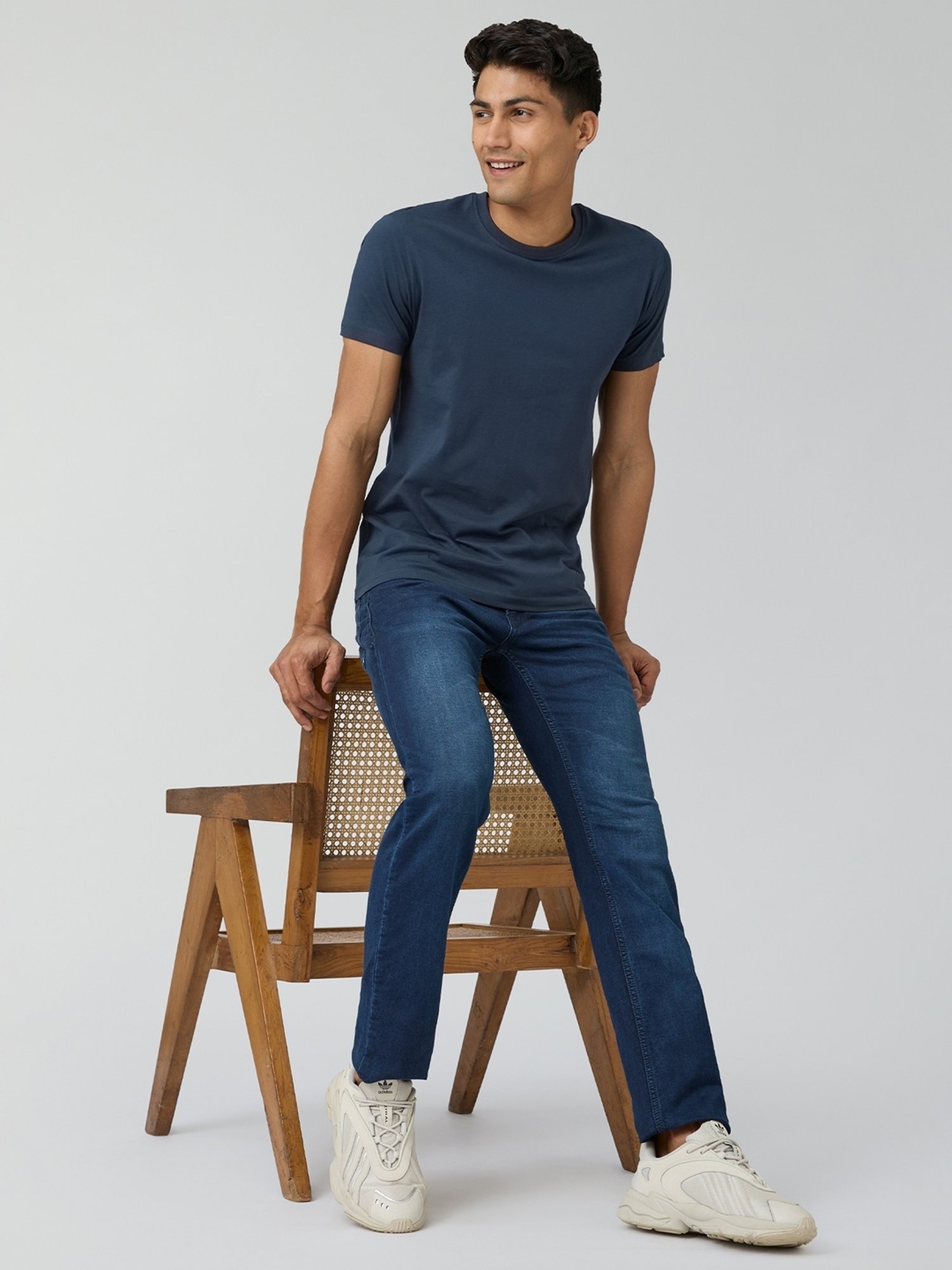 XYXX Isle Blue Cotton Regular Fit Polo T-Shirt