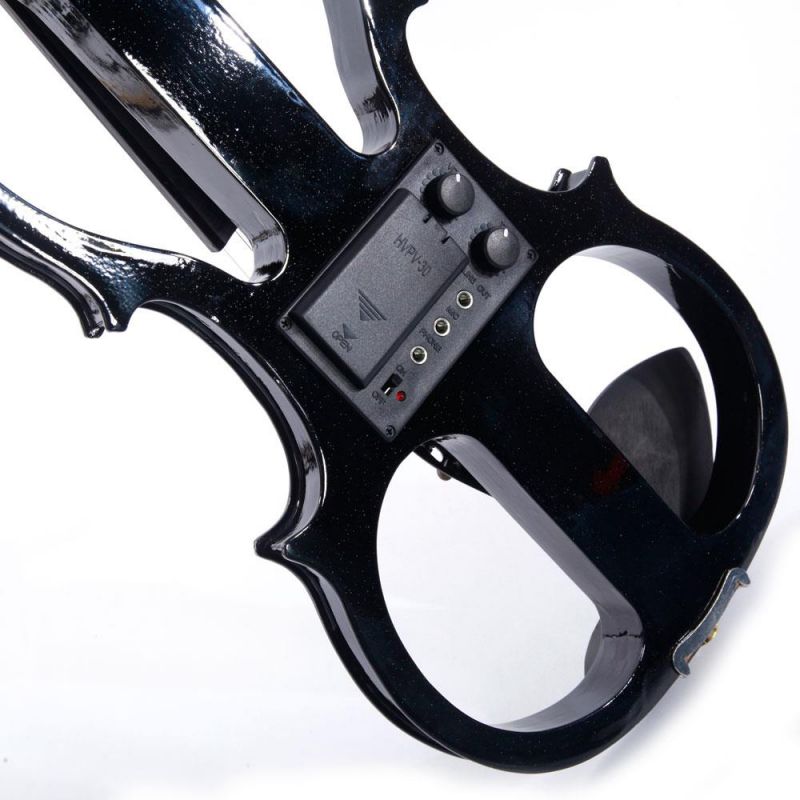 Electric Silent Violin 4/4 Brown Free Case Bow Rosin Headphone Black