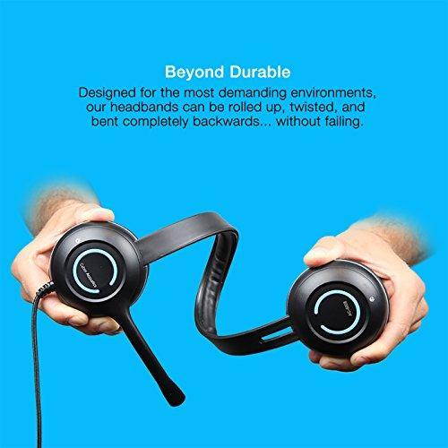 Cyber Acoustics 3.5mm Stereo Headset with Headphones and Noise Cancelling Microphone for PCs, Tablets, and Cell Phones in the Office, Classroom or Home (AC-5002)