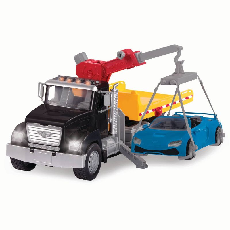 DRIVEN – Large Toy Truck with Car and Crane Arm – Tow Truck
