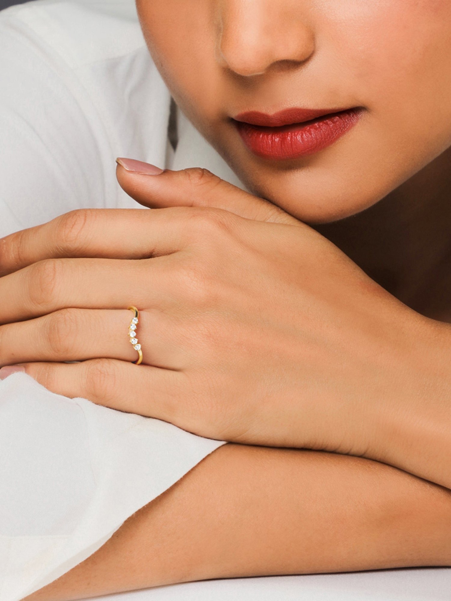 GIVA 925 Silver Golden Eternity Ring for Women & Girls