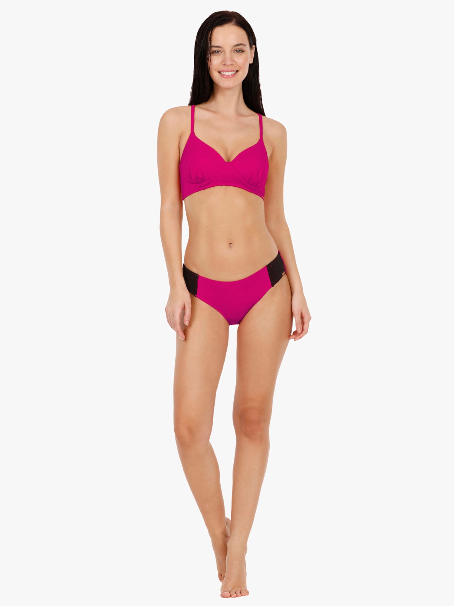 Amante Cherry Pink Mid Rise Bikini Bottom