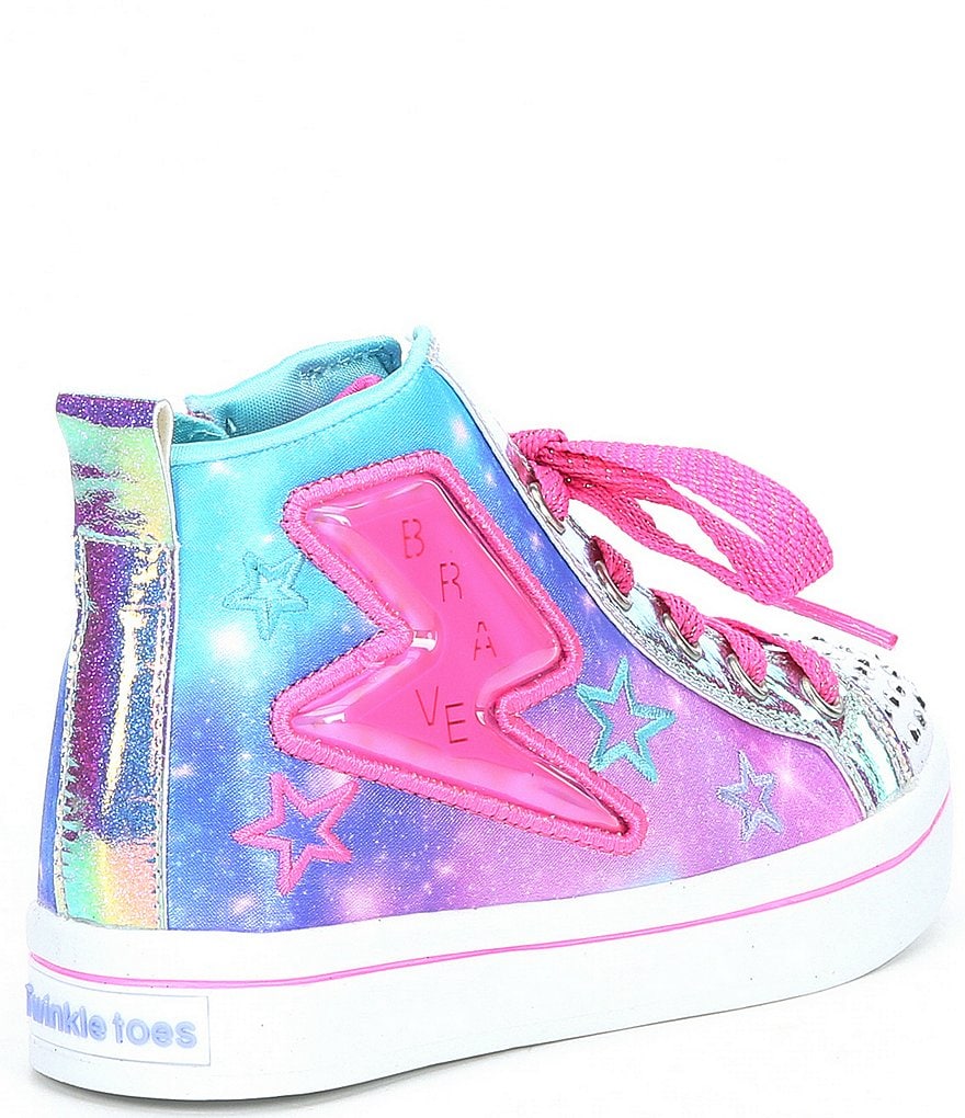 Skechers Girls' Twinkle Toes Twi-Lites 2.0- Brave & Strong Sparkle Light Up Hi Top Sneakers (Youth)