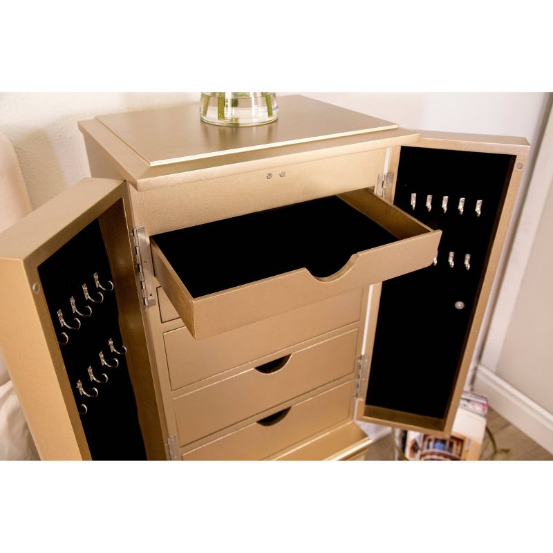 Millie Mirrored Jewelry Armoire Silver - Abbyson Living