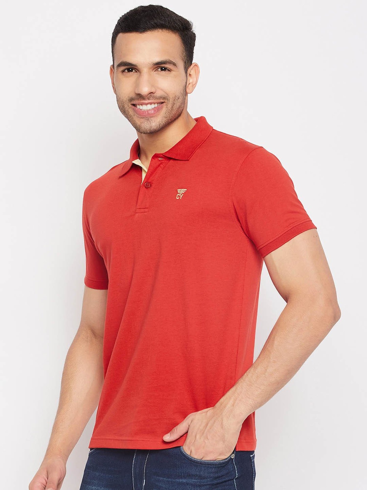 Club York Red Regular fit Polo T-Shirt