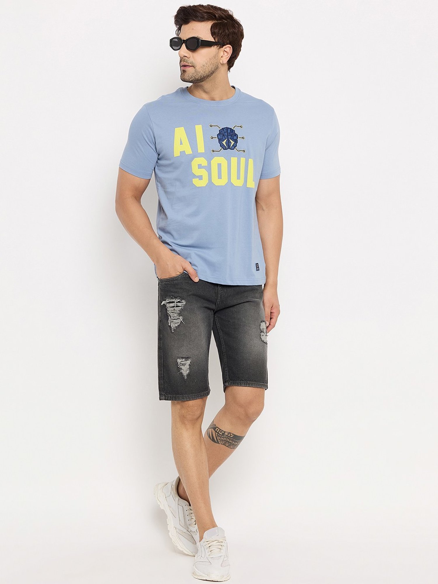 Duke Blue Slim Fit Printed T-Shirt